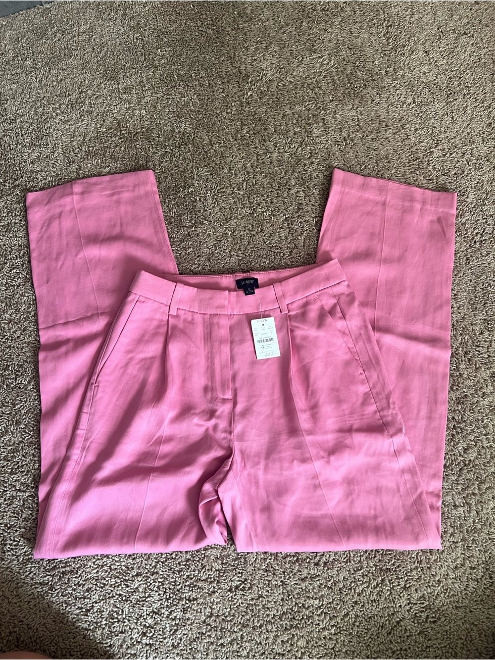 J. Crew Bright Pink Tailored Trousers